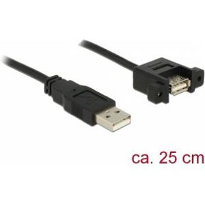 Delock 85462 Kabel USB 2.0 Type-A male > USB 2.0 Type-A female paneelmontage 0,25 m