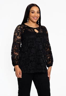 Yoek Tuniek met pofmouw | Zwart | Maat 54/56