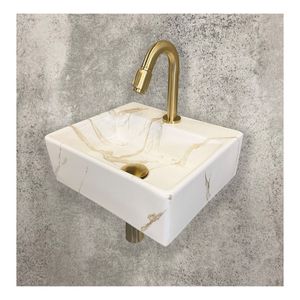 Wiesbaden Fonteinset Wiesbaden mineraalmarmer 33x29x11 cm wit