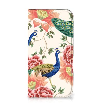 Smartphone hoesje voor iPhone 16 Pink Peacock