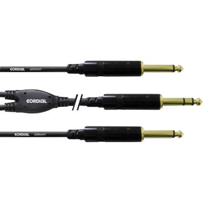 CORDIAL 0,9 M REAN JACKPLUG 6,3 MM/2X JACKPLUG 6,3 MM