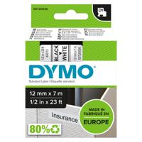 Labeltape dymo labelmanager d1 polyester 12mm wit | 5 stuks