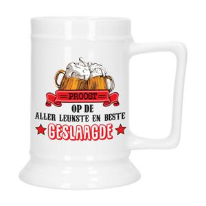 Geslaagd Cadeau Bierpul - rood - proost beste geslaagde - keramiek - 530 ml