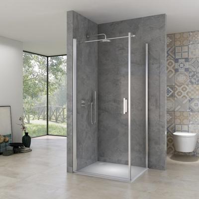 Douchecabine Hoek Van Rijn Products 90-92x90-92x200 cm Helder Glas incl stabilisatiestang Chroom van Rijn