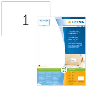 Etiket HERMA 8690 148.5x205mm premium wit 400stuks