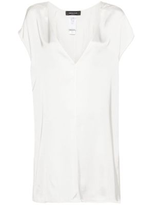 Fabiana Filippi tunique en satin à design sans manches - Blanc