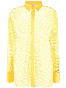 MSGM chemise transparente en résille - Jaune