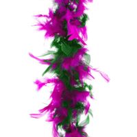 Carnaval verkleed veren Boa kleur paars/ groen 2 meter   -