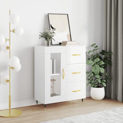 Dressoir 69,5x34x90 cm bewerkt hout hoogglans wit