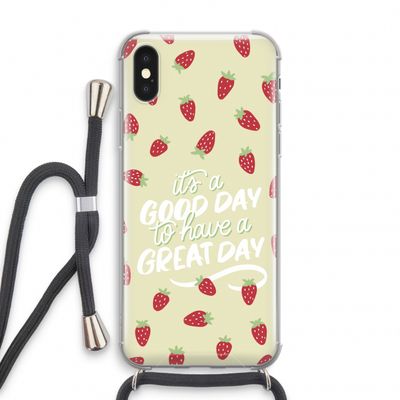 Don't forget to have a great day: iPhone XS Transparant Hoesje met koord