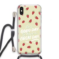 Don't forget to have a great day: iPhone XS Transparant Hoesje met koord
