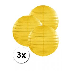 Gele lampionnen 25 cm 3 stuks   -