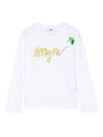 MSGM Kids t-shirt en coton à sequins - Blanc