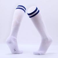Kinderen voetbal sokken jongens Soccer sok Kid boven knie Plain sokken lange voetbal kousen mannen over knie hoge sok grootte: Kids grootte (wit met