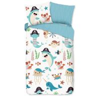 Dekbedovertrek Katoen Ocean Friends Natuur & Dieren 140x200 Cm Verkoelend Good Morning - Dekbed-Discounter.nl