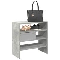 Schoenenrekken 2 st stapelbaar 60x30x30,5 cm betongrijs