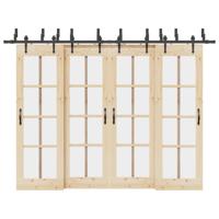 Doos met onderdelen voor schuifdeur 305 cm staal zwart