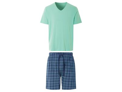 LIVERGY Heren pyjama (controle groen/blauw, S)