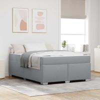 Bedframe met matras Lichtgrijs 140 x 200 cm Stof