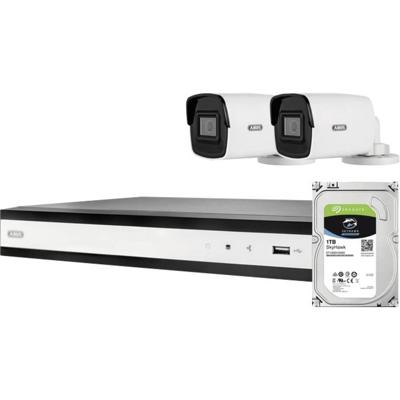 ABUS ABUS Komplett-Set mit 2 PoE Mini Tube-Kameras + Rekorder TVVR36423T IP-Bewakingscameraset LAN 1920 x 1080 Pixel
