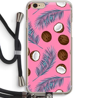 Kokosnoot roze: iPhone 6 / 6S Transparant Hoesje met koord