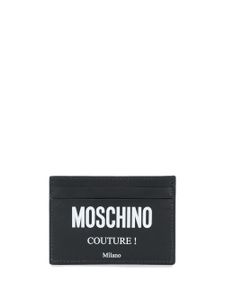 Moschino porte-cartes à logo imprimé - Noir