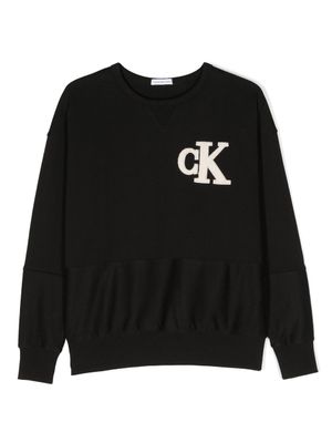 Calvin Klein Kids sweat en coton à patch logo - Noir