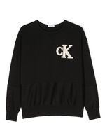 Calvin Klein Kids sweat en coton à patch logo - Noir