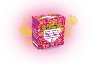 Twinings Ayurveda vlierbloesem framboos hibiscus (20 Zakjes)