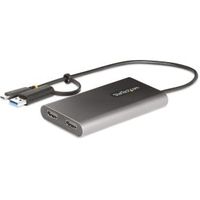 StarTech.com USB-C naar Dual-HDMI Adapter, USB-C of A naar 2x HDMI, 4K 60Hz, 100W Power Delivery Pas