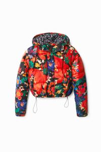 Kort gewatteerd jack met bloemen - MATERIAL FINISHES - XL