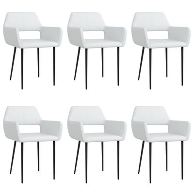 vidaXL Eetkamerstoelen 6 st kunstleer wit