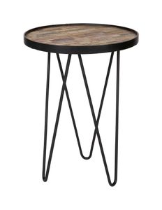 WOOOD Bijzettafel 'Lev' Teakhout, Ø39cm