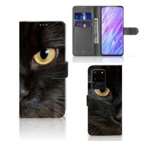 Samsung Galaxy S20 Ultra | Telefoonhoesje | Met pasjeshouder | Zwarte Kat