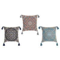 Kussen DKD Home Decor Oranje Hemelsblauw Marineblauw Mandala 40 x 10 x 40 cm (3 Onderdelen)