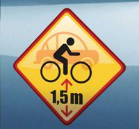 Sticker fietser afstand houden