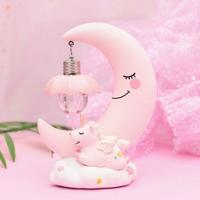 Maan hars cartoon romantisch slaapkamer decor nacht lamp Baby Kids verjaardag Xmas Gift (roze)
