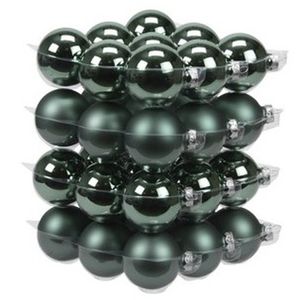 36x Emerald groene glazen kerstballen 6 cm mat/glans