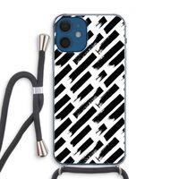Zwarte vegen: iPhone 12 Transparant Hoesje met koord