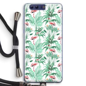Flamingo bladeren: Honor 9 Transparant Hoesje met koord