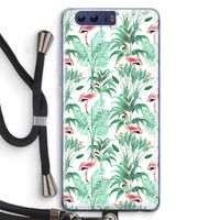 Flamingo bladeren: Honor 9 Transparant Hoesje met koord