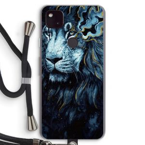Darkness Lion: Pixel 4a 5G Transparant Hoesje met koord