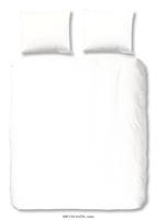 HIP Dekbedovertrek "uni dessin" - Wit - (140x200/220 cm) - Katoen Satijn