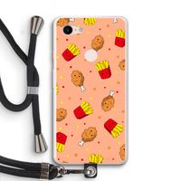 Chicken 'n Fries: Pixel 3 XL Transparant Hoesje met koord