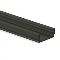 LED profiel PL1 zwart 200 cm voor LED strip tot 12mm ook donkere afdekstrip prijs p/m 16.8x5.91mm