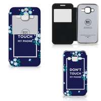 Samsung Galaxy Core Prime Portemonnee Hoesje Flowers Blue DTMP - thumbnail