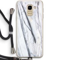 Gestreepte marmer: Samsung Galaxy J6 (2018) Transparant Hoesje met koord
