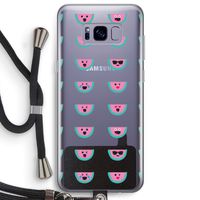 Smiley watermeloenprint: Samsung Galaxy S8 Plus Transparant Hoesje met koord