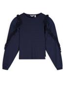 NoNo Meisjes t-shirt jersey fancy mouw - Kysa - Navy blauw