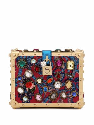 Dolce & Gabbana sac à main Jacquard Dolce Box - Bleu